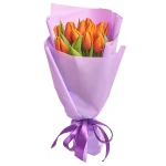 15 оранжевых тюльпанов