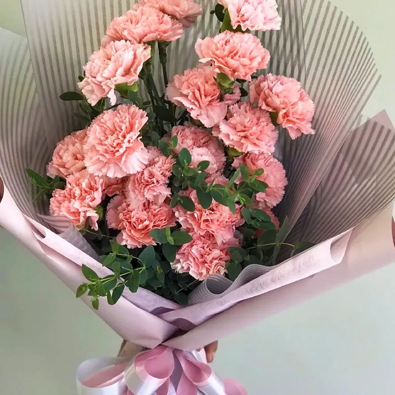 Букет из гвоздик розового цвета